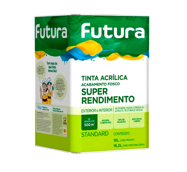 Tinta Acrílica Fosca Futura Standard 18l Cores Sem Odor